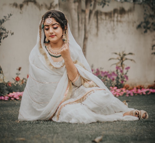 Indian Sikh bride at a matrimonial wedding event. 