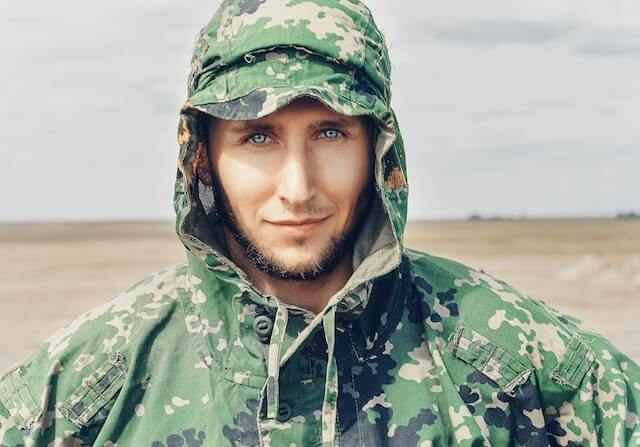 Guy in camouflace colours