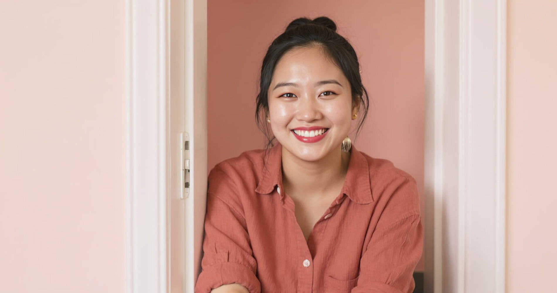 Confident Vietnamese woman smiling in daylight